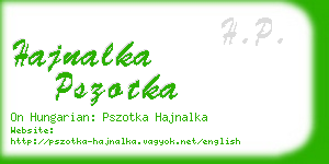 hajnalka pszotka business card